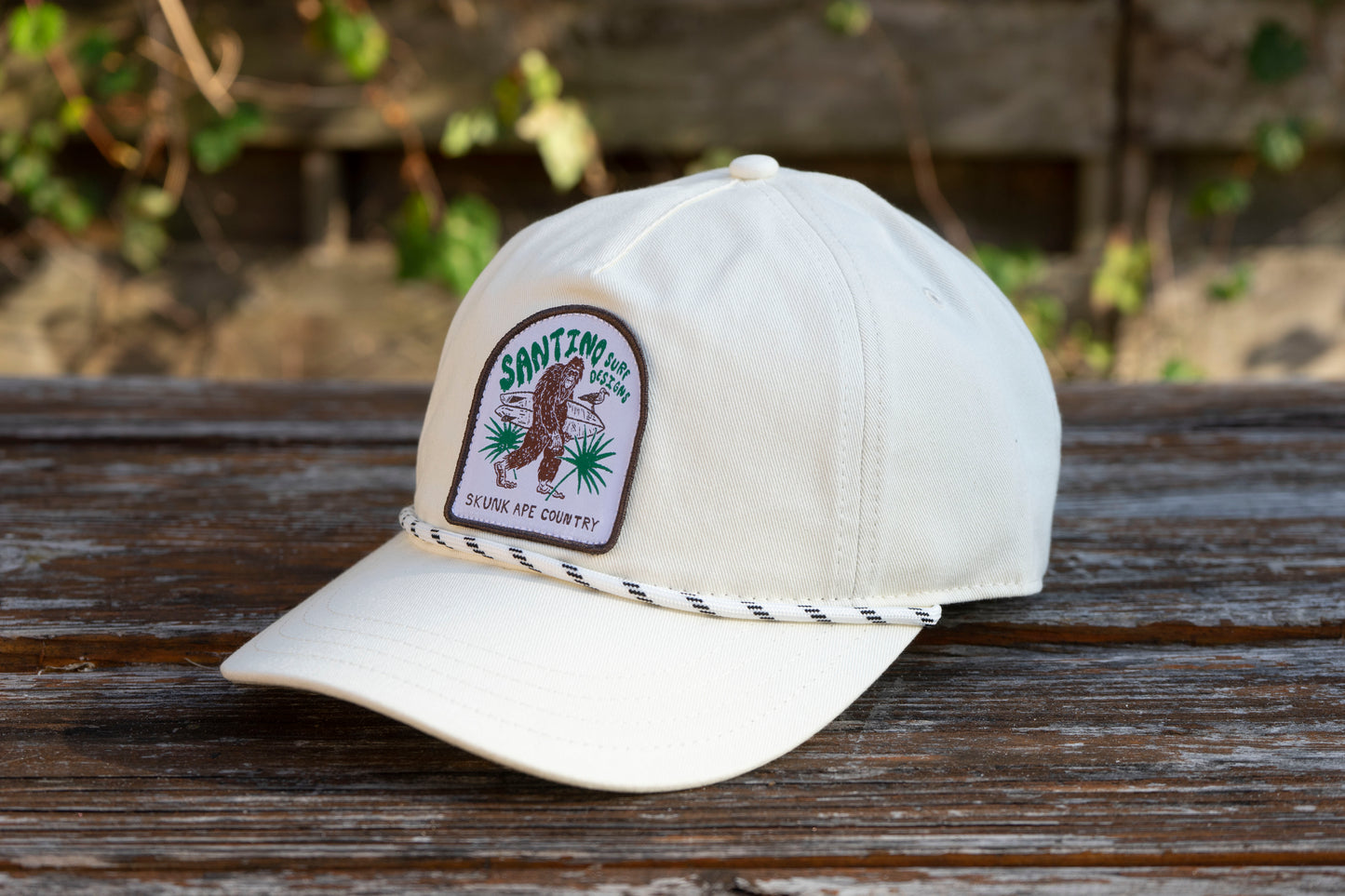 Skunk Ape Rope Hat, Cotton Twill, Cream
