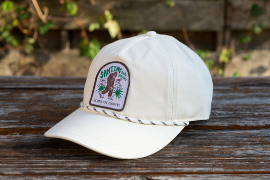 Skunk Ape Rope Hat, Cotton Twill, Cream
