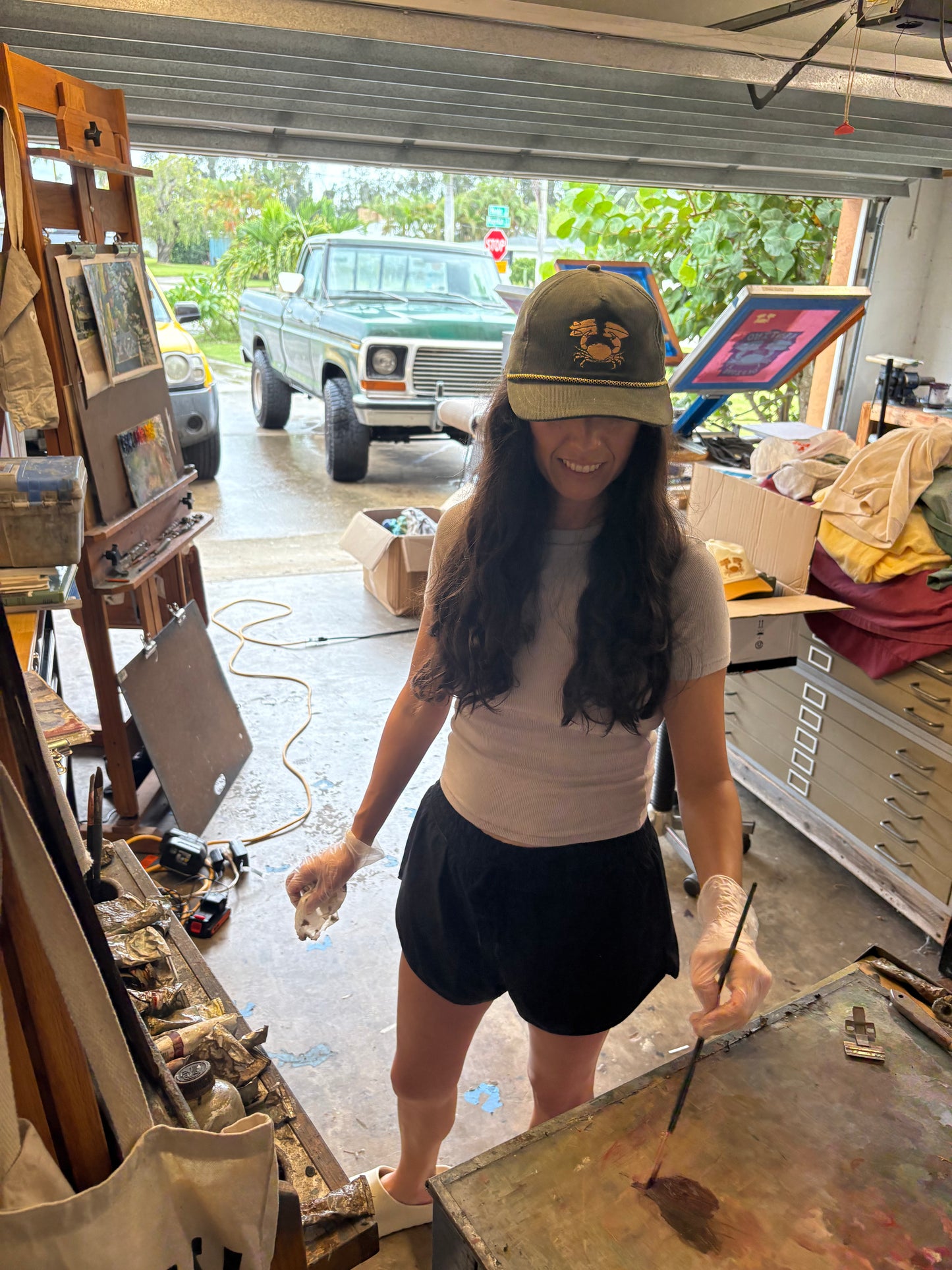 Stone Crab Hat, Olive Corduroy